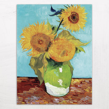 Vase with Three Sunflowers by Vincent van Gogh (1888)