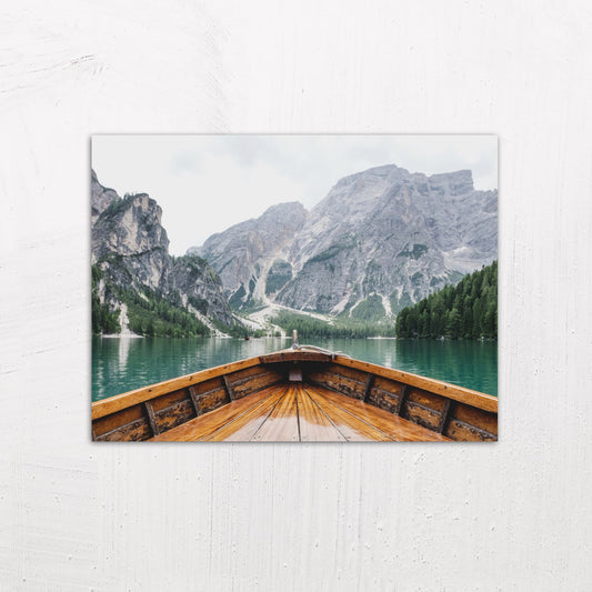 Boating on a Lake in the Mountains