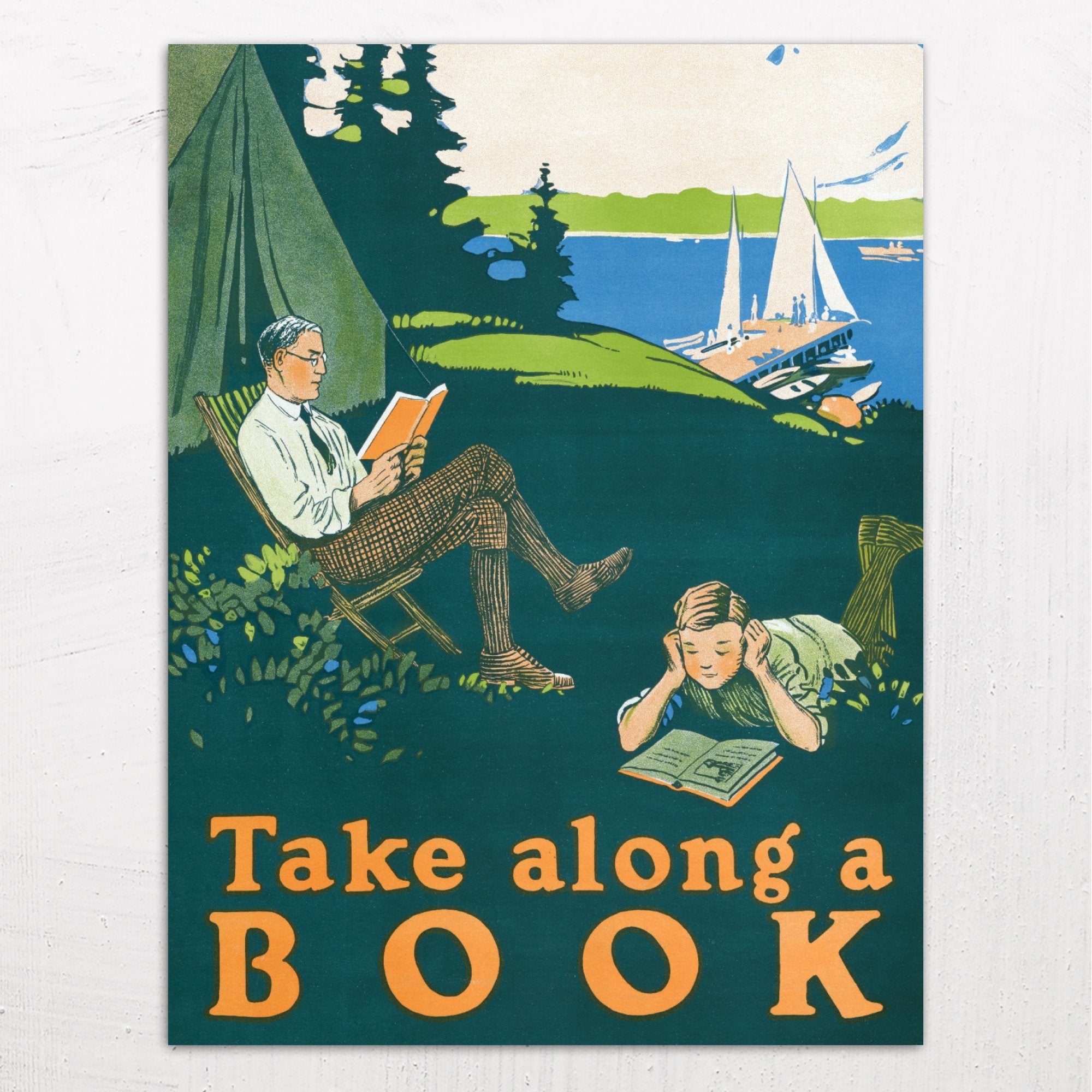 Take Along a Book Vintage Camping Poster (1910)