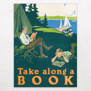 Take Along a Book Vintage Camping Poster (1910)