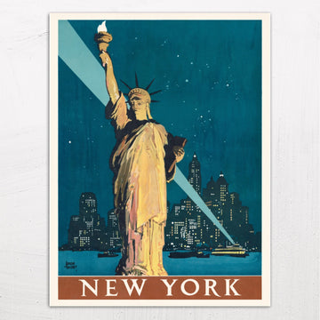 New York Vintage Travel Poster by Adolf Treidler (1927)