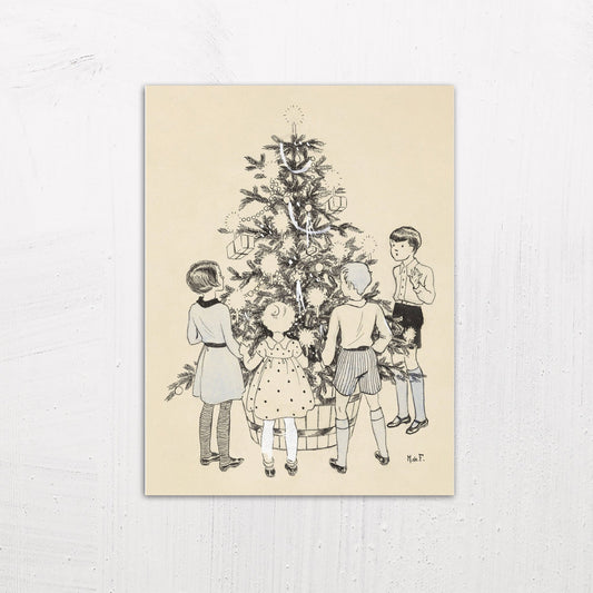 Four children around a Christmas tree by Miep de Feijter (1928-1941)