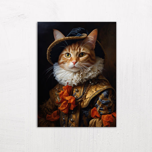 Pet Portraits - Tudor Gentleman Ginger Cat Painting