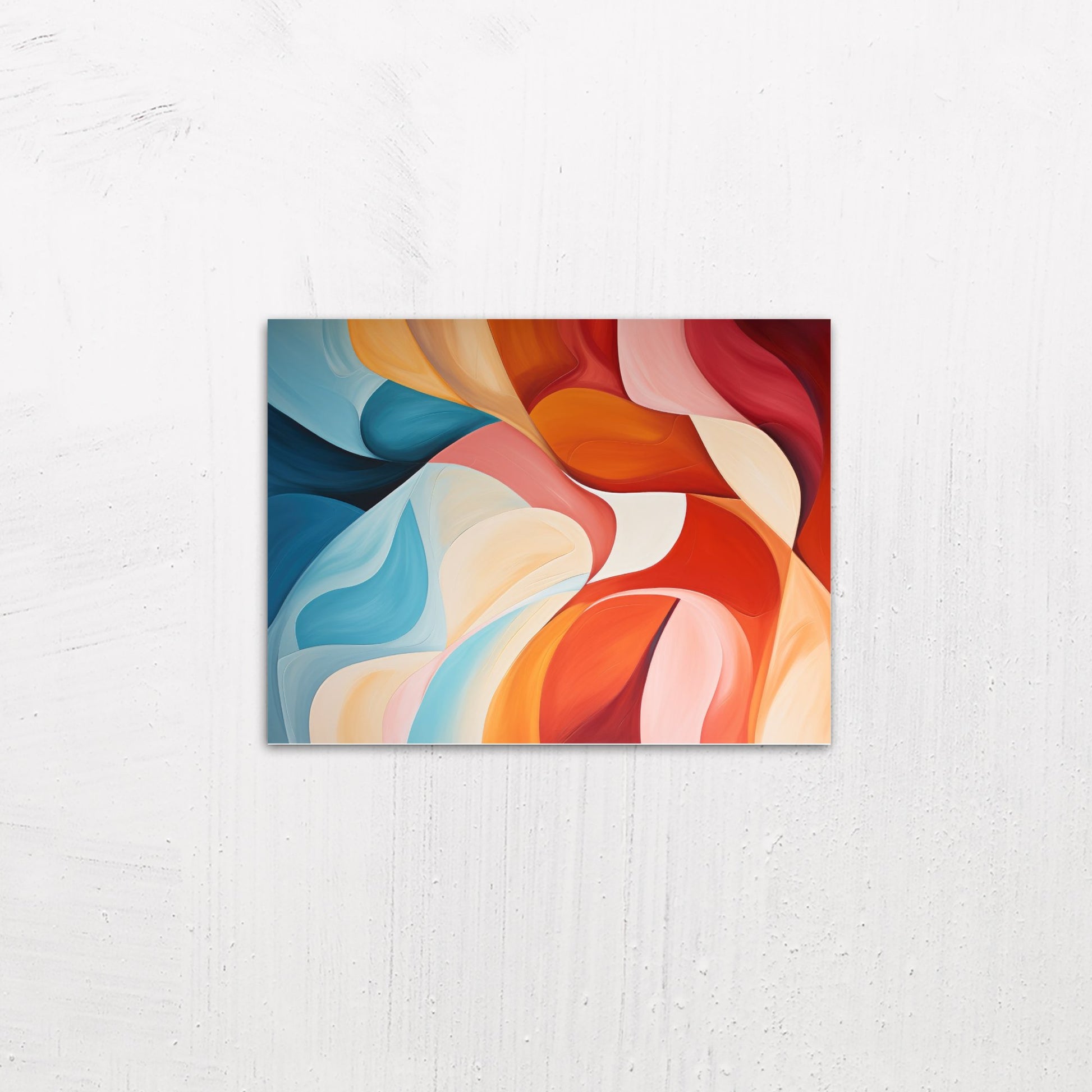 A small size metal art poster display plate with printed design of a Turbulence Abstract Painting