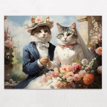 Bride and Groom Wedding Cats