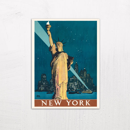 New York Vintage Travel Poster by Adolf Treidler (1927)