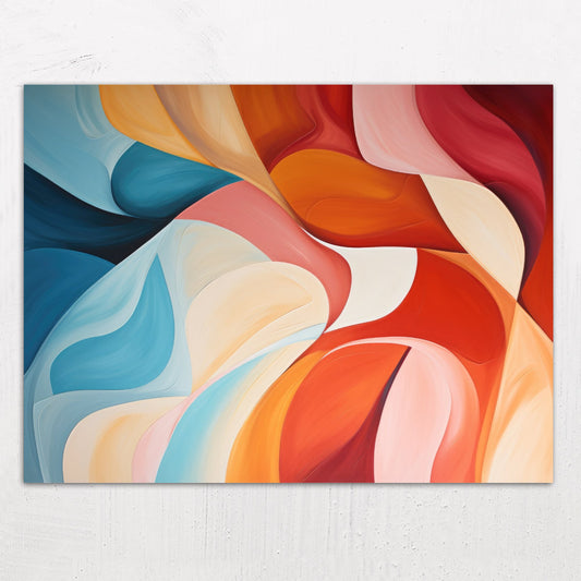 A large size metal art poster display plate with printed design of a Turbulence Abstract Painting